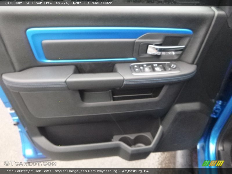 Hydro Blue Pearl / Black 2018 Ram 1500 Sport Crew Cab 4x4