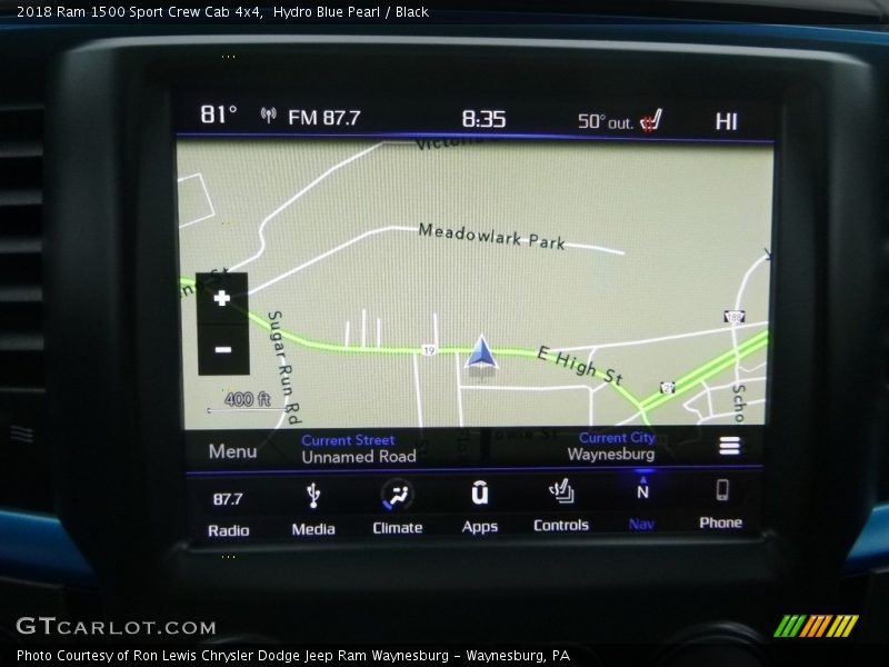 Hydro Blue Pearl / Black 2018 Ram 1500 Sport Crew Cab 4x4