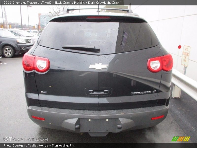 Black Granite Metallic / Dark Gray/Light Gray 2011 Chevrolet Traverse LT AWD