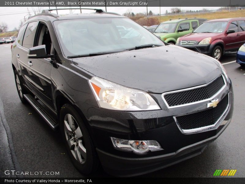 Black Granite Metallic / Dark Gray/Light Gray 2011 Chevrolet Traverse LT AWD