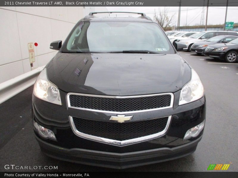 Black Granite Metallic / Dark Gray/Light Gray 2011 Chevrolet Traverse LT AWD