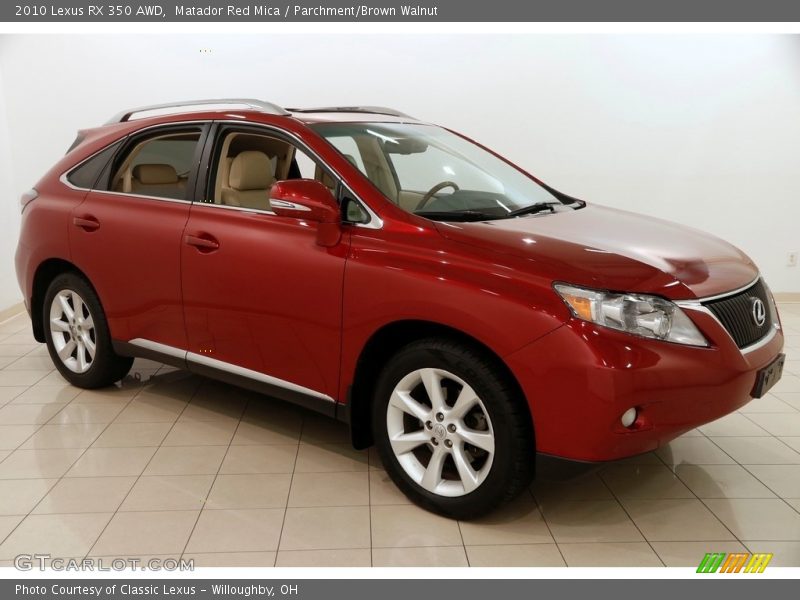 Matador Red Mica / Parchment/Brown Walnut 2010 Lexus RX 350 AWD