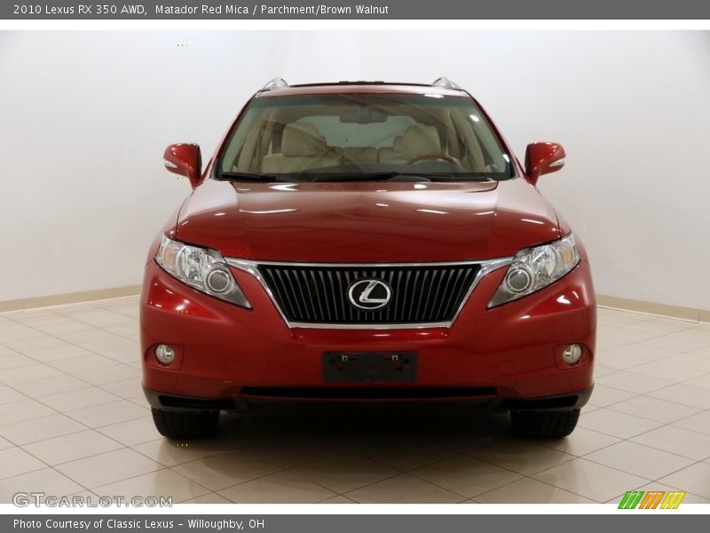 Matador Red Mica / Parchment/Brown Walnut 2010 Lexus RX 350 AWD