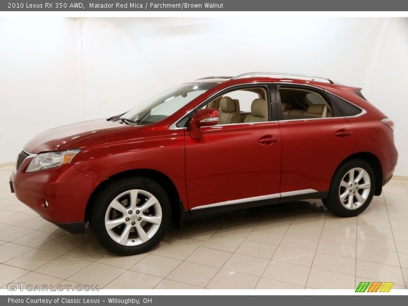 Matador Red Mica / Parchment/Brown Walnut 2010 Lexus RX 350 AWD