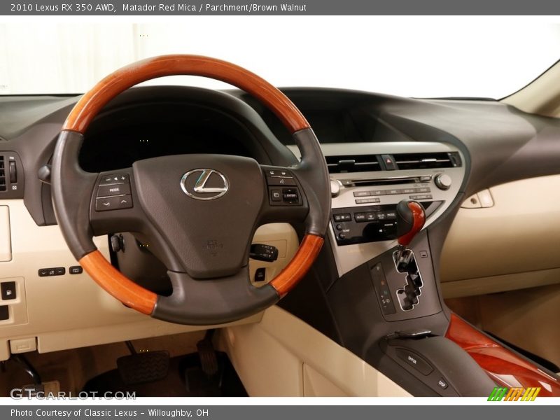 Matador Red Mica / Parchment/Brown Walnut 2010 Lexus RX 350 AWD