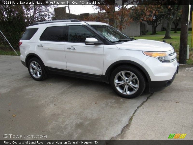 White Platinum Tri-Coat / Charcoal Black 2011 Ford Explorer Limited