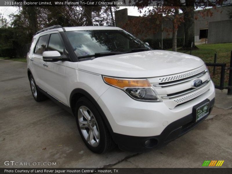 White Platinum Tri-Coat / Charcoal Black 2011 Ford Explorer Limited