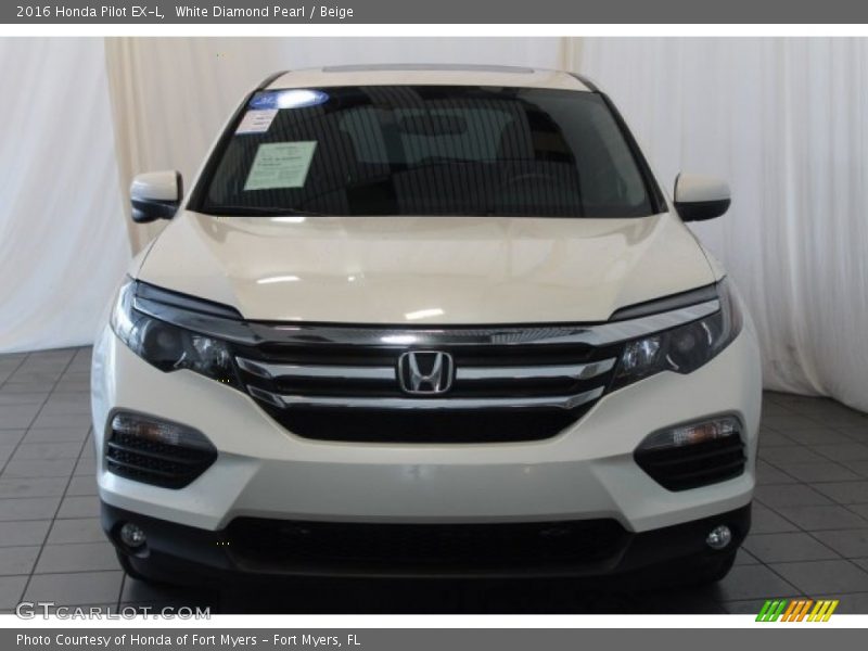 White Diamond Pearl / Beige 2016 Honda Pilot EX-L