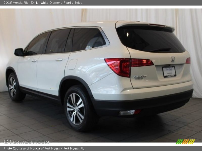 White Diamond Pearl / Beige 2016 Honda Pilot EX-L