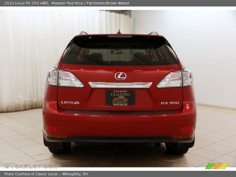 Matador Red Mica / Parchment/Brown Walnut 2010 Lexus RX 350 AWD