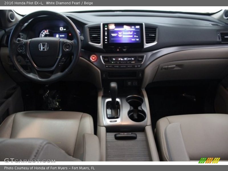 White Diamond Pearl / Beige 2016 Honda Pilot EX-L