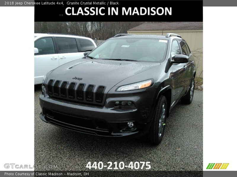 Granite Crystal Metallic / Black 2018 Jeep Cherokee Latitude 4x4