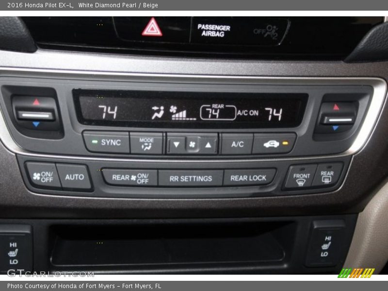 White Diamond Pearl / Beige 2016 Honda Pilot EX-L