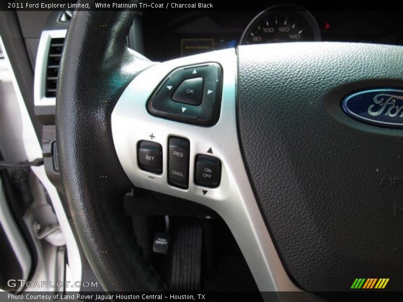 White Platinum Tri-Coat / Charcoal Black 2011 Ford Explorer Limited