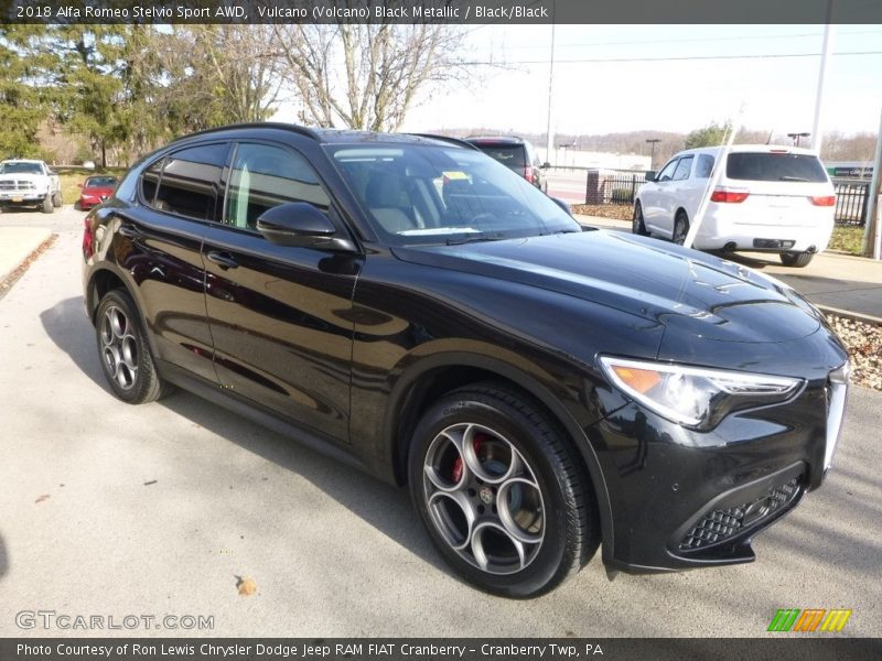 Vulcano (Volcano) Black Metallic / Black/Black 2018 Alfa Romeo Stelvio Sport AWD