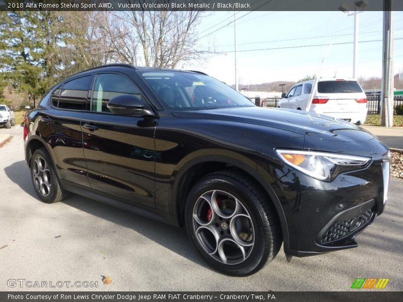 Vulcano (Volcano) Black Metallic / Black/Black 2018 Alfa Romeo Stelvio Sport AWD