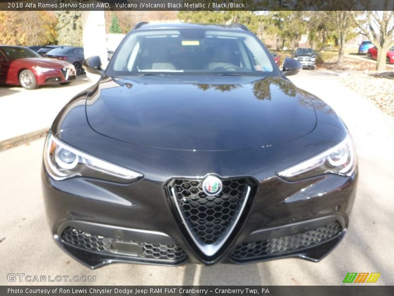 Vulcano (Volcano) Black Metallic / Black/Black 2018 Alfa Romeo Stelvio Sport AWD