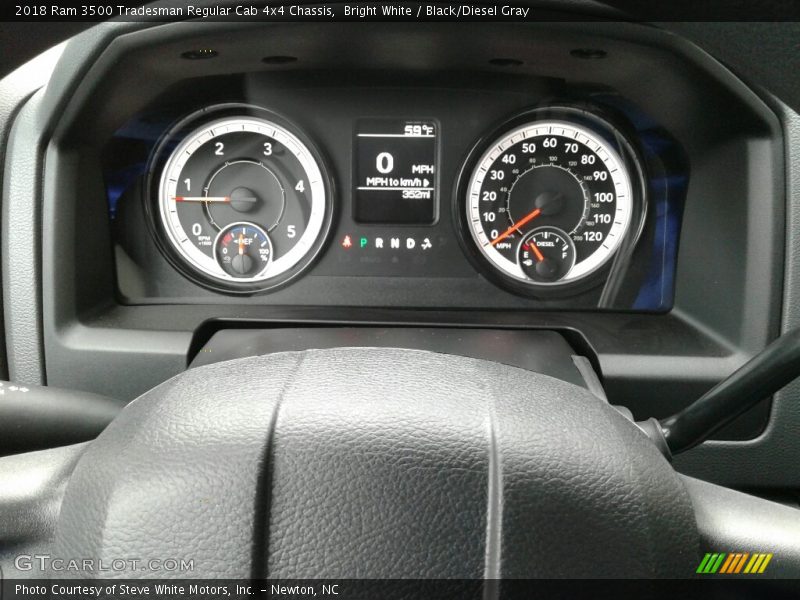 Bright White / Black/Diesel Gray 2018 Ram 3500 Tradesman Regular Cab 4x4 Chassis