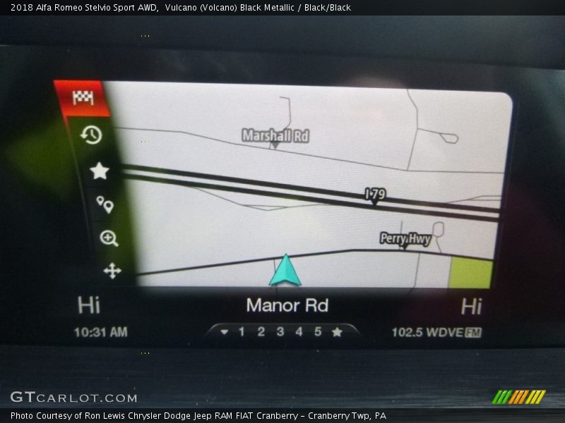 Vulcano (Volcano) Black Metallic / Black/Black 2018 Alfa Romeo Stelvio Sport AWD