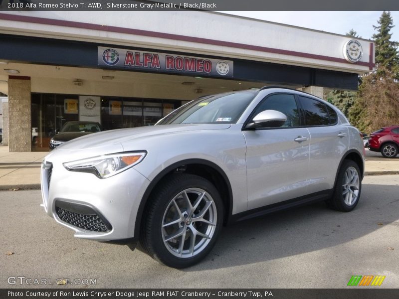 Silverstone Gray Metallic / Black/Black 2018 Alfa Romeo Stelvio Ti AWD