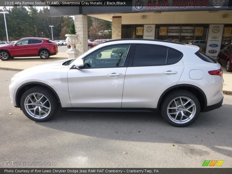 Silverstone Gray Metallic / Black/Black 2018 Alfa Romeo Stelvio Ti AWD