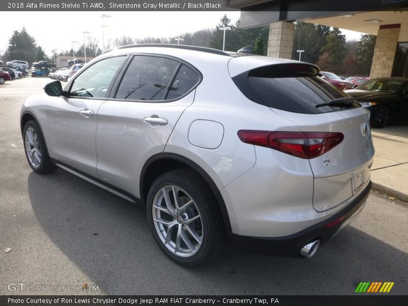 Silverstone Gray Metallic / Black/Black 2018 Alfa Romeo Stelvio Ti AWD