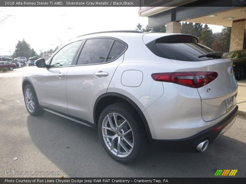 Silverstone Gray Metallic / Black/Black 2018 Alfa Romeo Stelvio Ti AWD