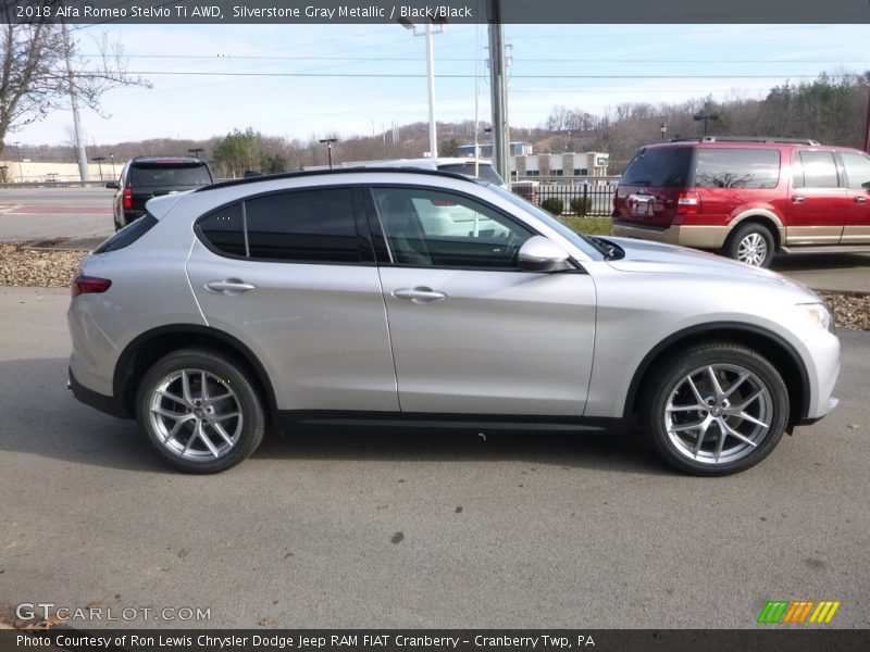 Silverstone Gray Metallic / Black/Black 2018 Alfa Romeo Stelvio Ti AWD