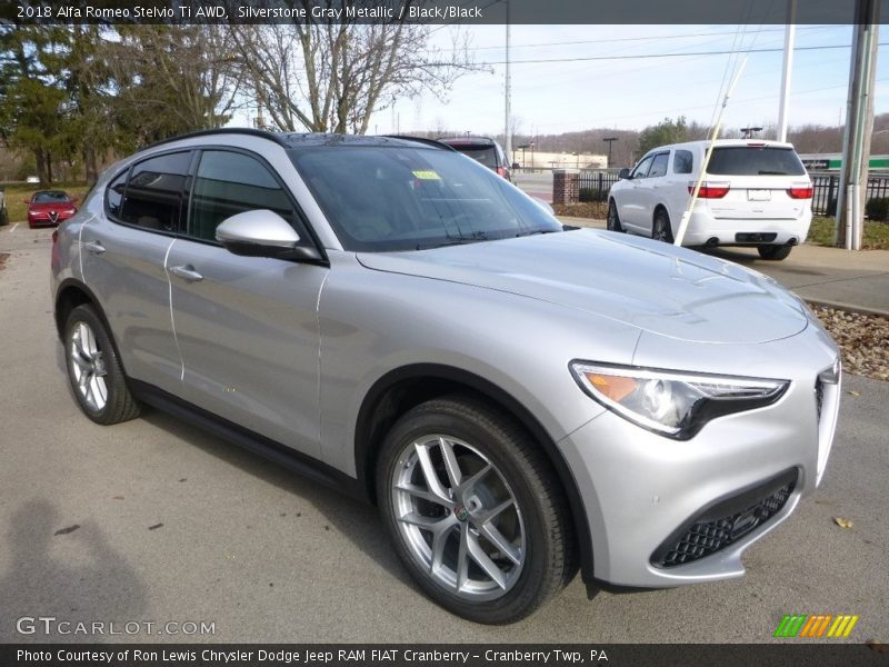 Silverstone Gray Metallic / Black/Black 2018 Alfa Romeo Stelvio Ti AWD