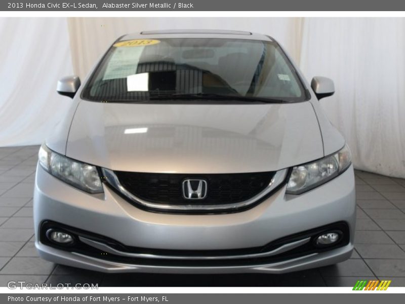 Alabaster Silver Metallic / Black 2013 Honda Civic EX-L Sedan