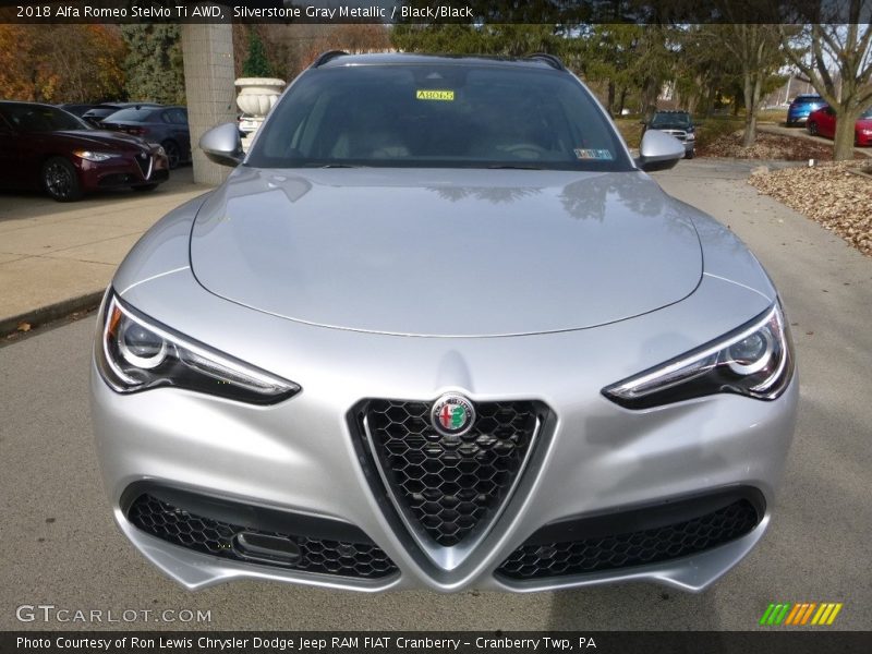 Silverstone Gray Metallic / Black/Black 2018 Alfa Romeo Stelvio Ti AWD