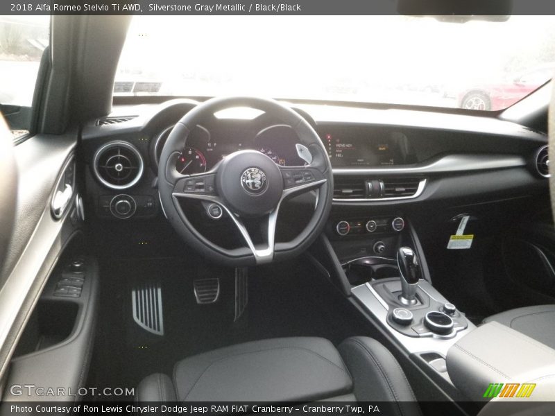 Silverstone Gray Metallic / Black/Black 2018 Alfa Romeo Stelvio Ti AWD