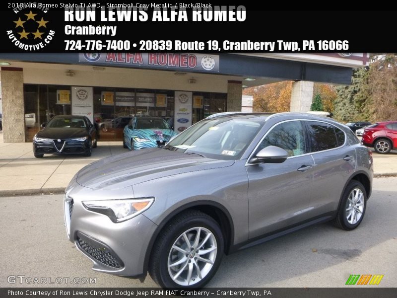 Stromboli Gray Metallic / Black/Black 2018 Alfa Romeo Stelvio Ti AWD