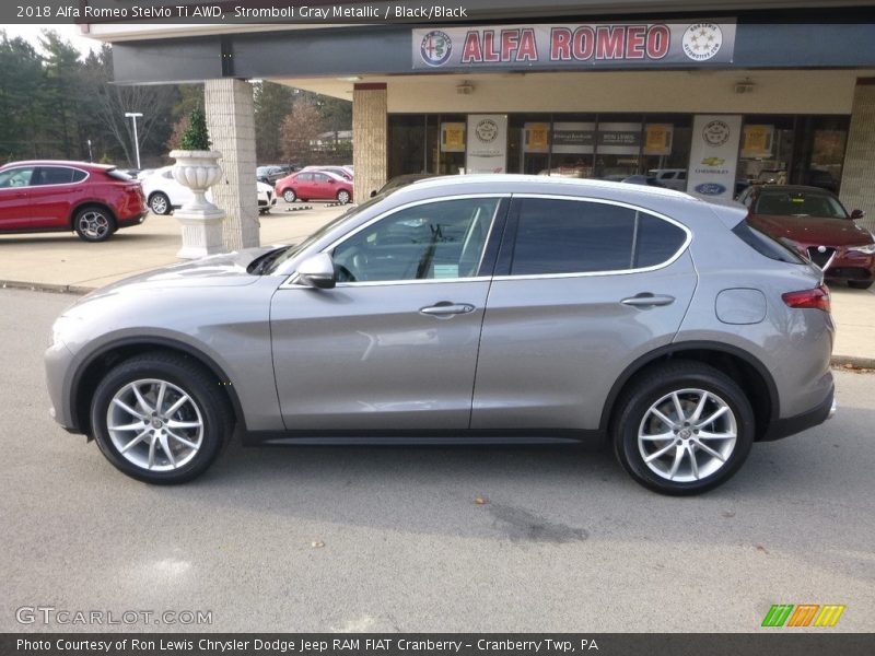 Stromboli Gray Metallic / Black/Black 2018 Alfa Romeo Stelvio Ti AWD