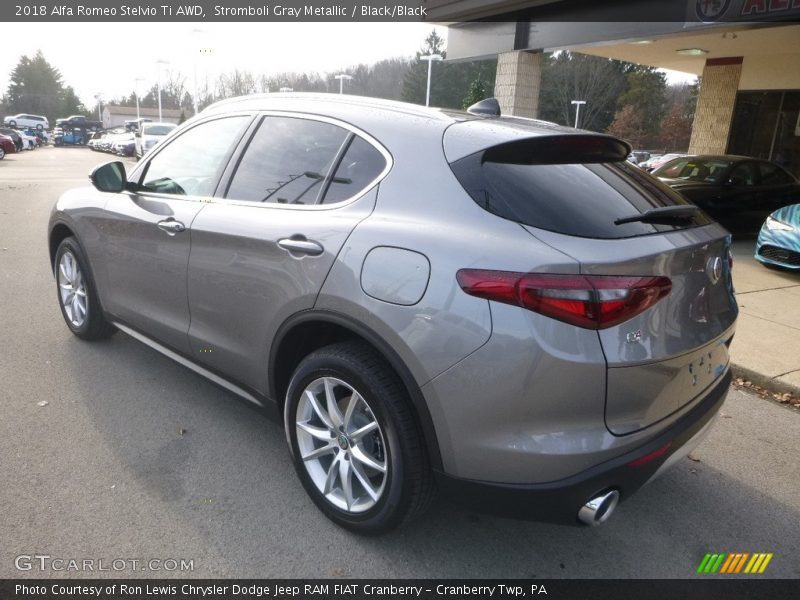 Stromboli Gray Metallic / Black/Black 2018 Alfa Romeo Stelvio Ti AWD