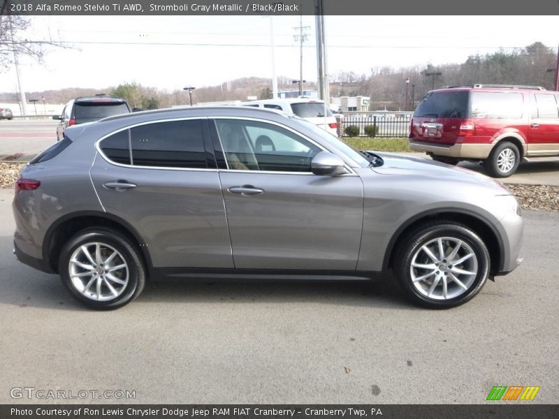 Stromboli Gray Metallic / Black/Black 2018 Alfa Romeo Stelvio Ti AWD