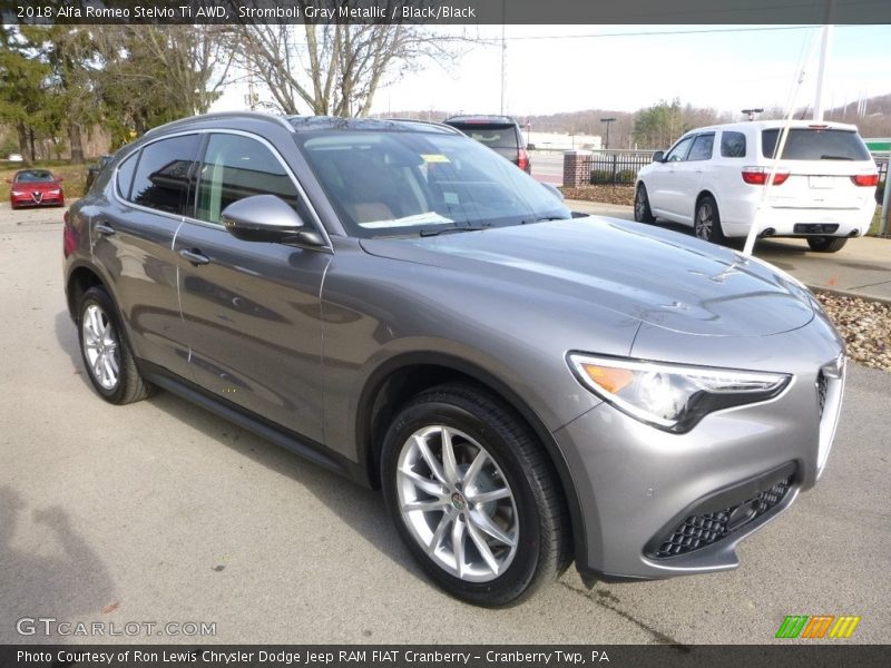 Stromboli Gray Metallic / Black/Black 2018 Alfa Romeo Stelvio Ti AWD