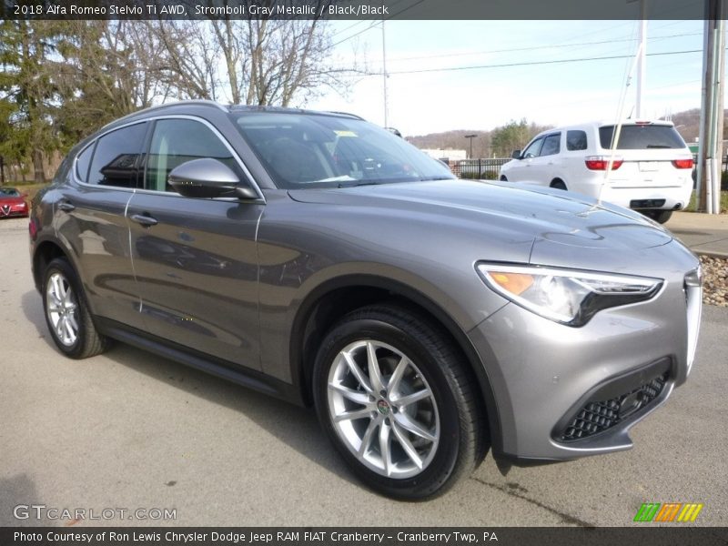 Stromboli Gray Metallic / Black/Black 2018 Alfa Romeo Stelvio Ti AWD