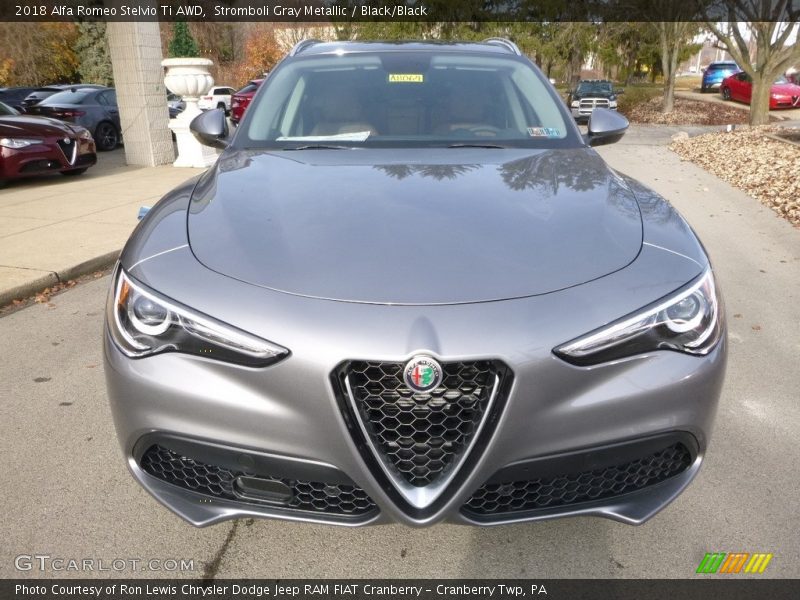 Stromboli Gray Metallic / Black/Black 2018 Alfa Romeo Stelvio Ti AWD