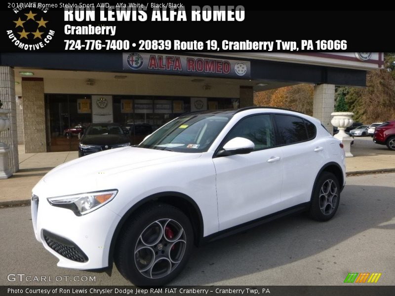 Alfa White / Black/Black 2018 Alfa Romeo Stelvio Sport AWD
