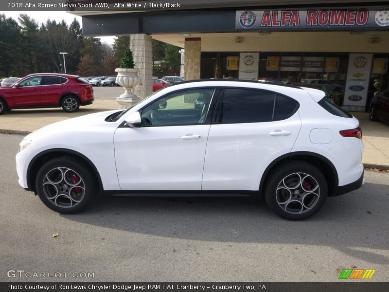 Alfa White / Black/Black 2018 Alfa Romeo Stelvio Sport AWD