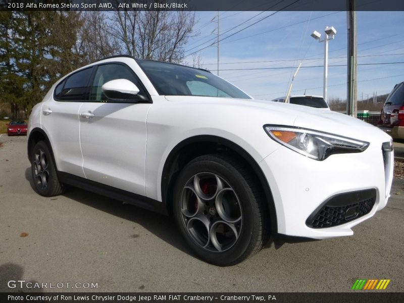 Alfa White / Black/Black 2018 Alfa Romeo Stelvio Sport AWD