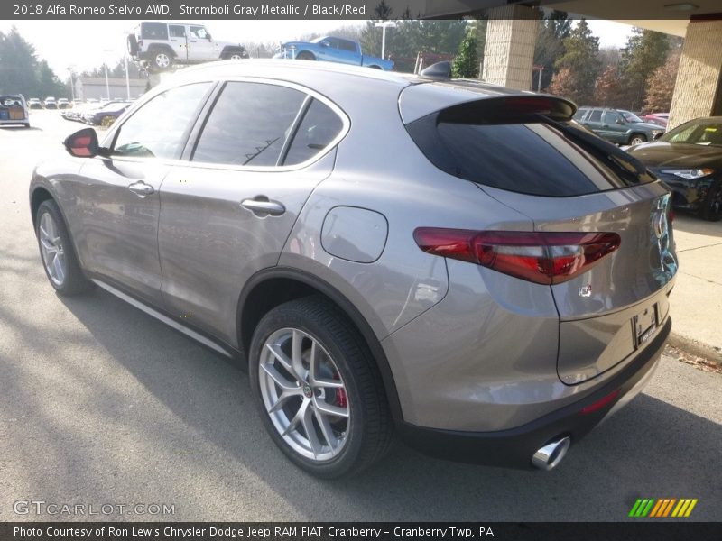 Stromboli Gray Metallic / Black/Red 2018 Alfa Romeo Stelvio AWD