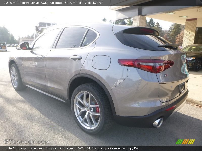 Stromboli Gray Metallic / Black/Red 2018 Alfa Romeo Stelvio AWD