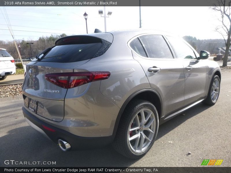 Stromboli Gray Metallic / Black/Red 2018 Alfa Romeo Stelvio AWD