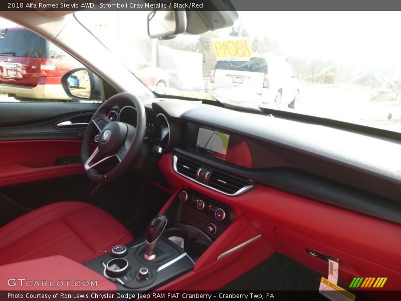 Stromboli Gray Metallic / Black/Red 2018 Alfa Romeo Stelvio AWD