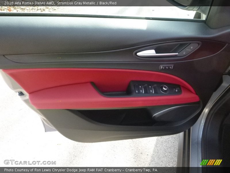 Stromboli Gray Metallic / Black/Red 2018 Alfa Romeo Stelvio AWD