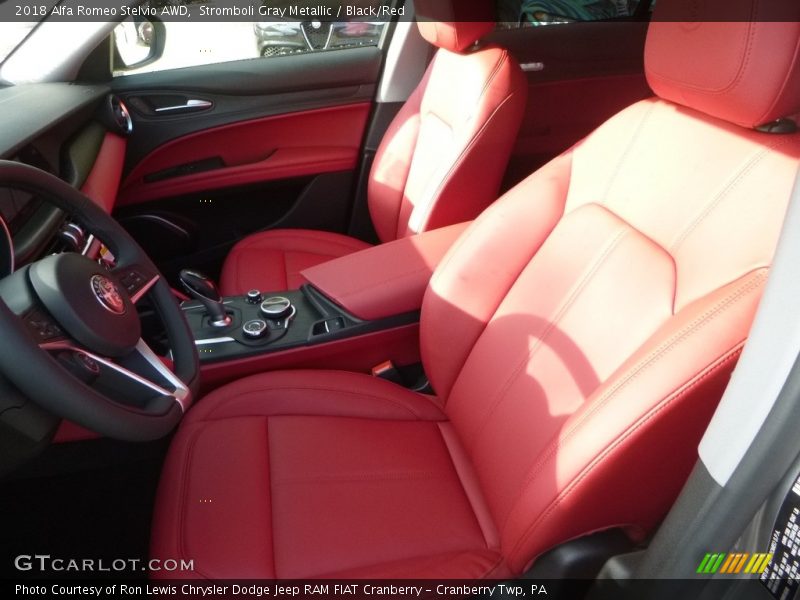 Stromboli Gray Metallic / Black/Red 2018 Alfa Romeo Stelvio AWD
