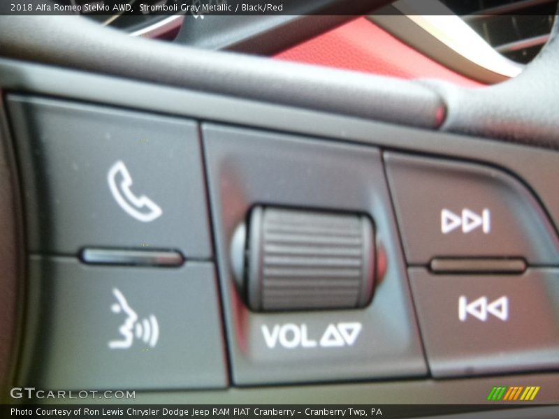 Stromboli Gray Metallic / Black/Red 2018 Alfa Romeo Stelvio AWD