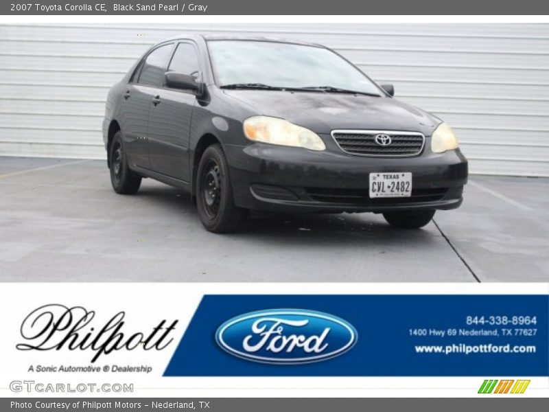 Black Sand Pearl / Gray 2007 Toyota Corolla CE
